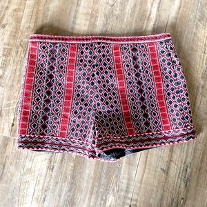 Pretty Patterned Shorts with Gold Beading | Large